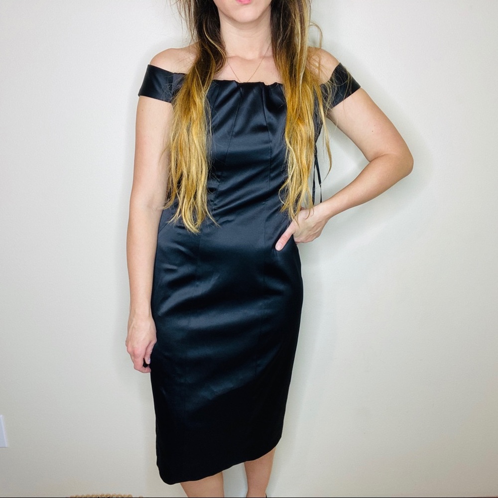Eliza J Off Shoulder Black Cocktail Dress